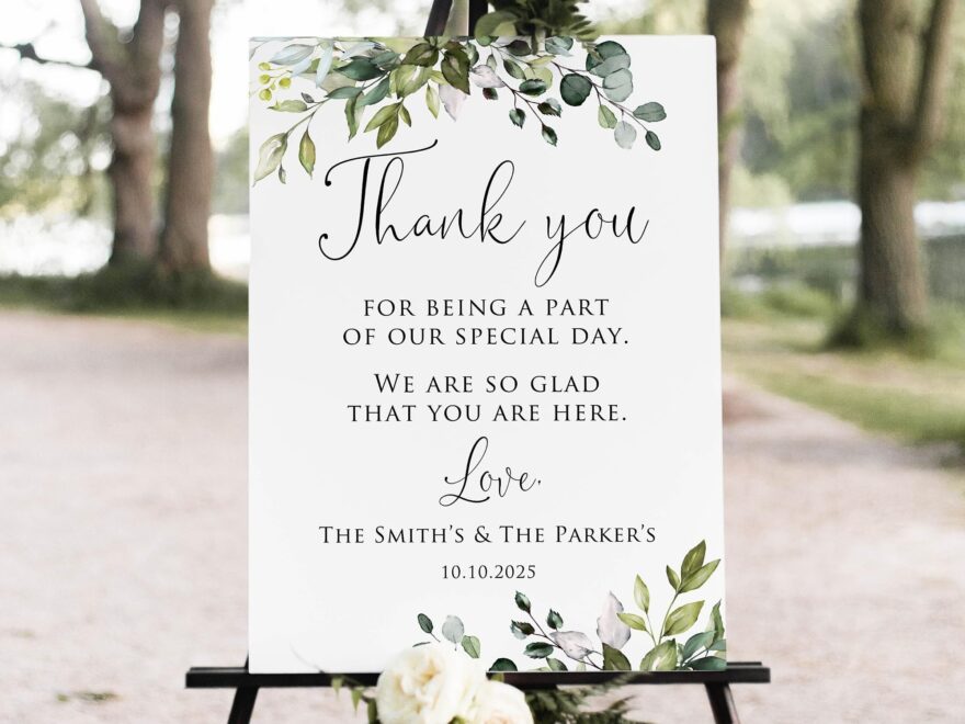 Amazon Thank You Sign Thank You For Being A Part Of Our Special Day Sign Wedding Thank You Poster Printable Thank You Sign Personalized Plastic Welcome Poster Home Kitchen