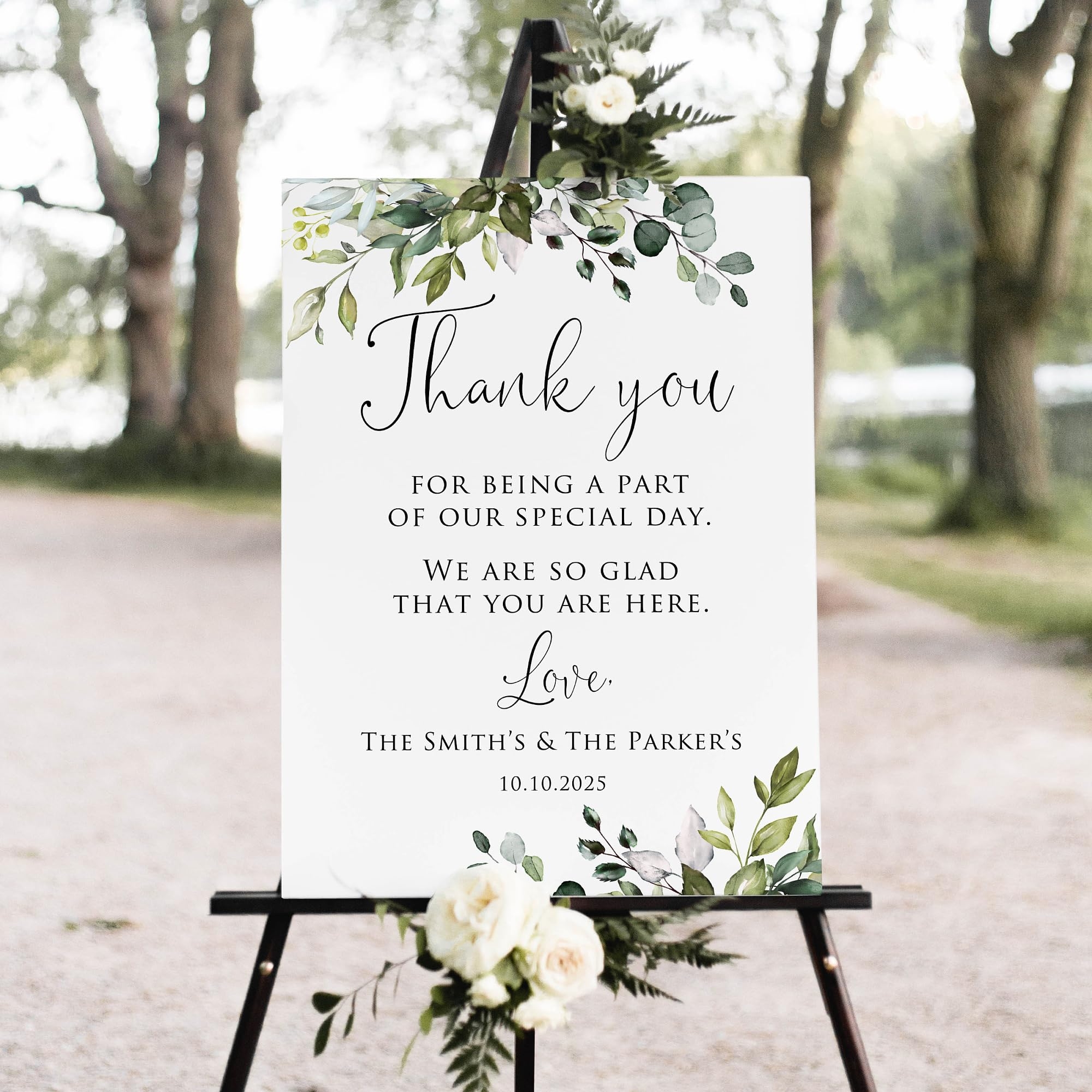 Amazon Thank You Sign Thank You For Being A Part Of Our Special Day Sign Wedding Thank You Poster Printable Thank You Sign Personalized Plastic Welcome Poster Home Kitchen