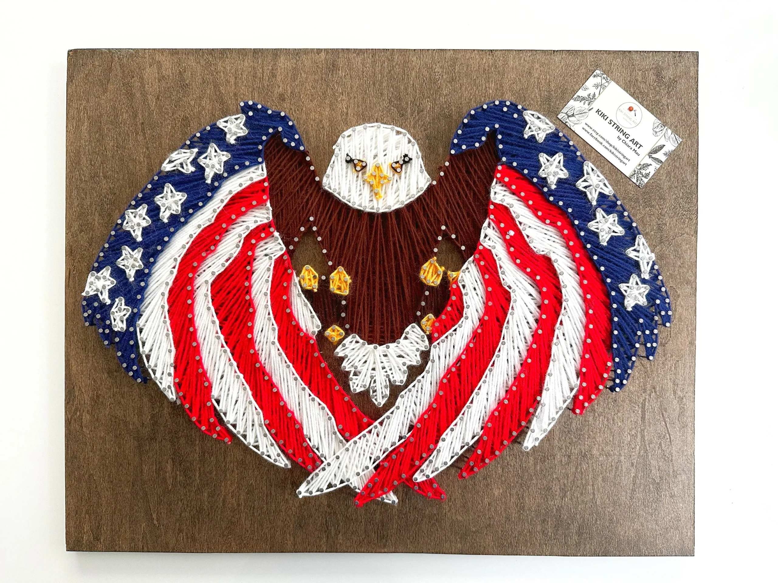 American Flag String Art Bald Eagle Wooden Sign Veteran Navy Air Force Military Deployment Gift String Art America Fourth Of July Decor Etsy