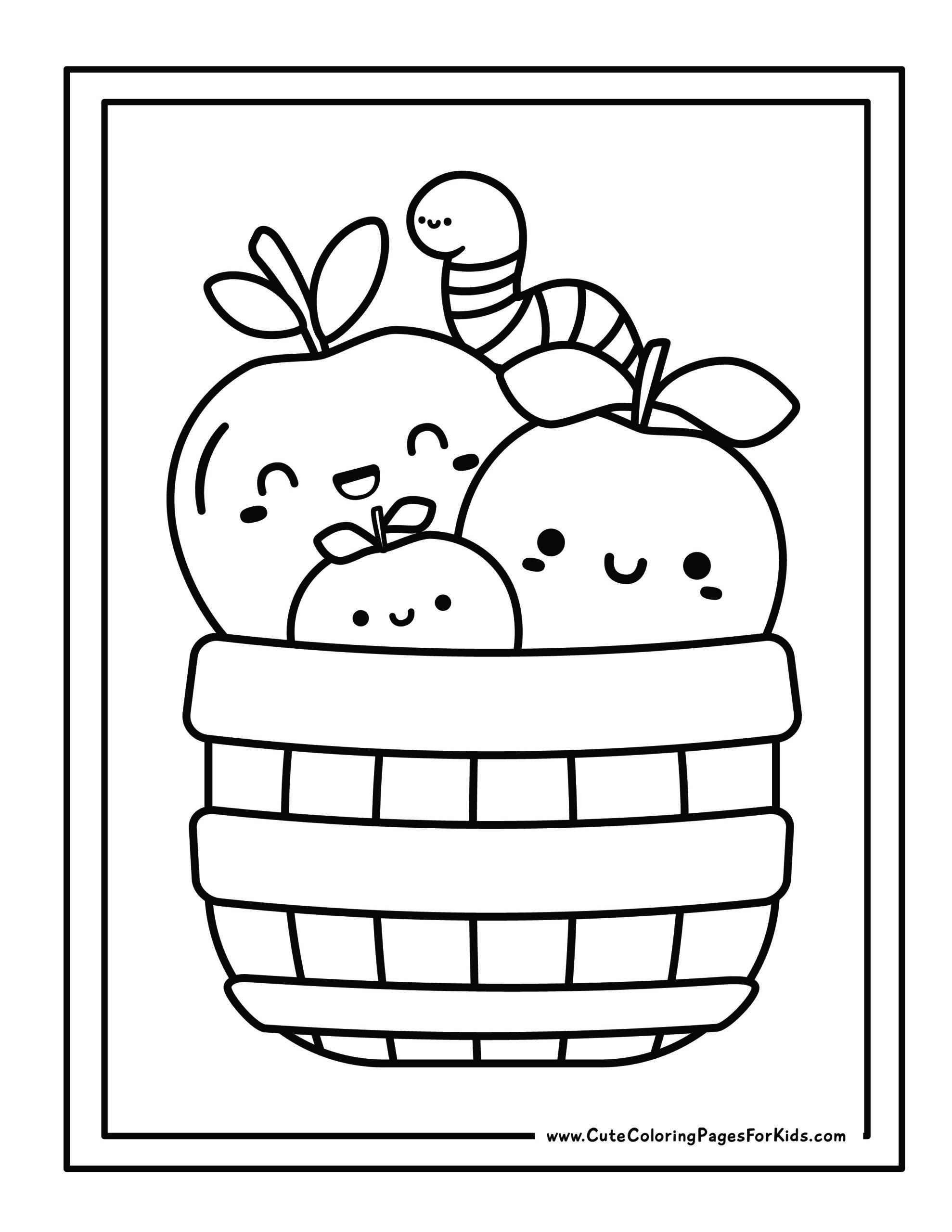Free Apple Printable Coloring Sheets