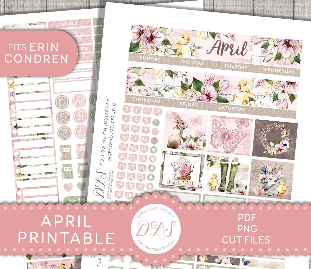 April Printable Planner Stickers April Printable Planner Stickers
