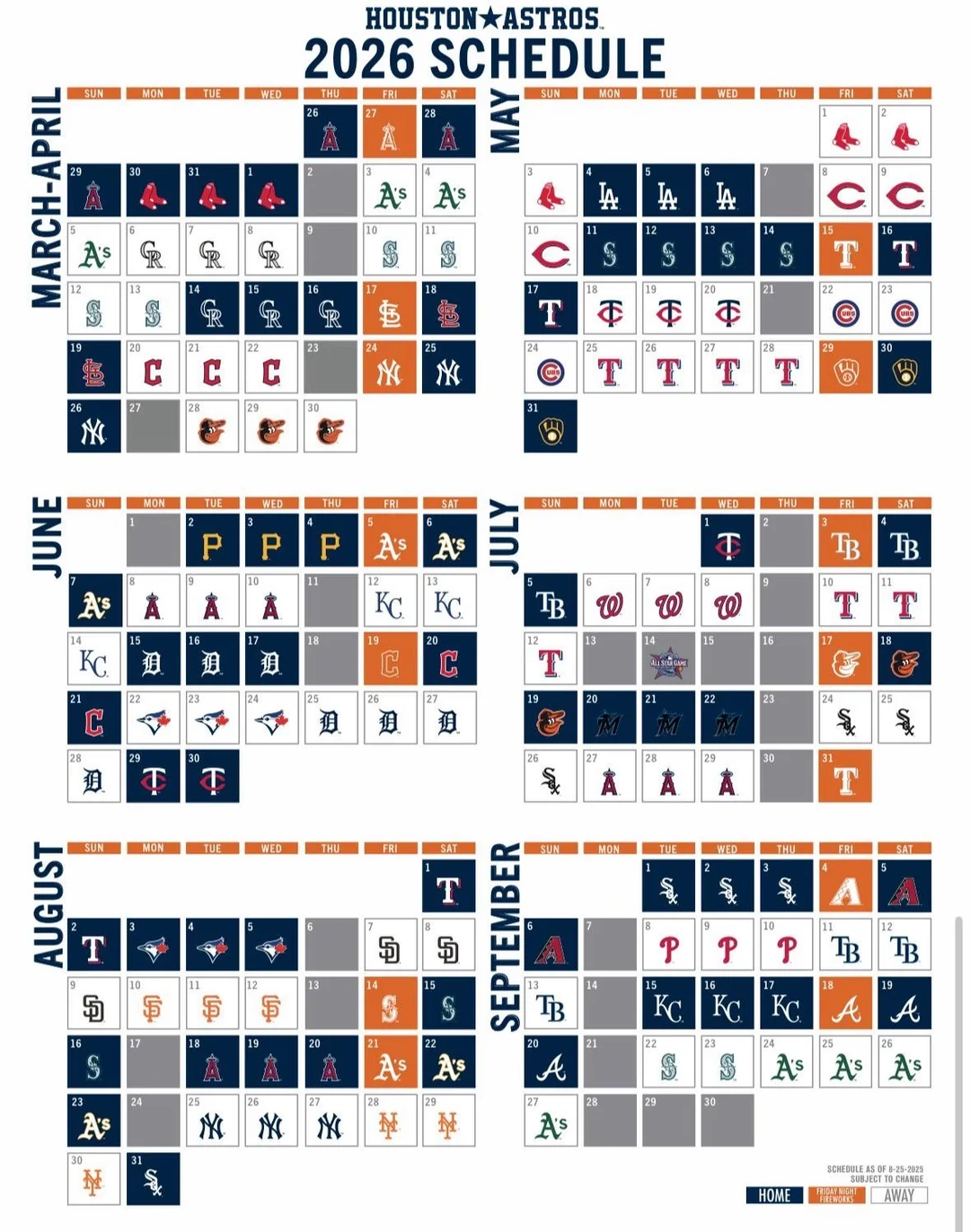 Astros 2026 Schedule Released R Astros