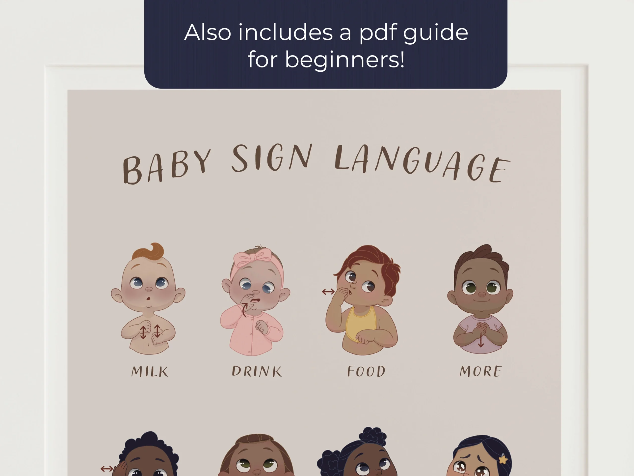 Baby Sign Language Poster Includes A Written Pdf Guide For Beginners Etsy Hong Kong
