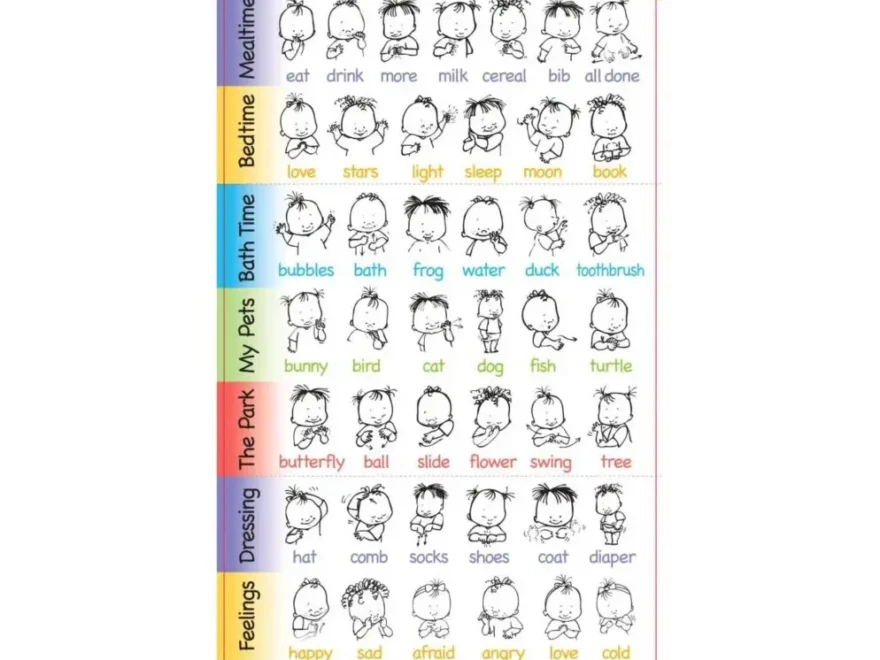 Baby Signs Quick Reference Guide Easy Baby Sign Language Chart For Parents Caregivers Baby Signs
