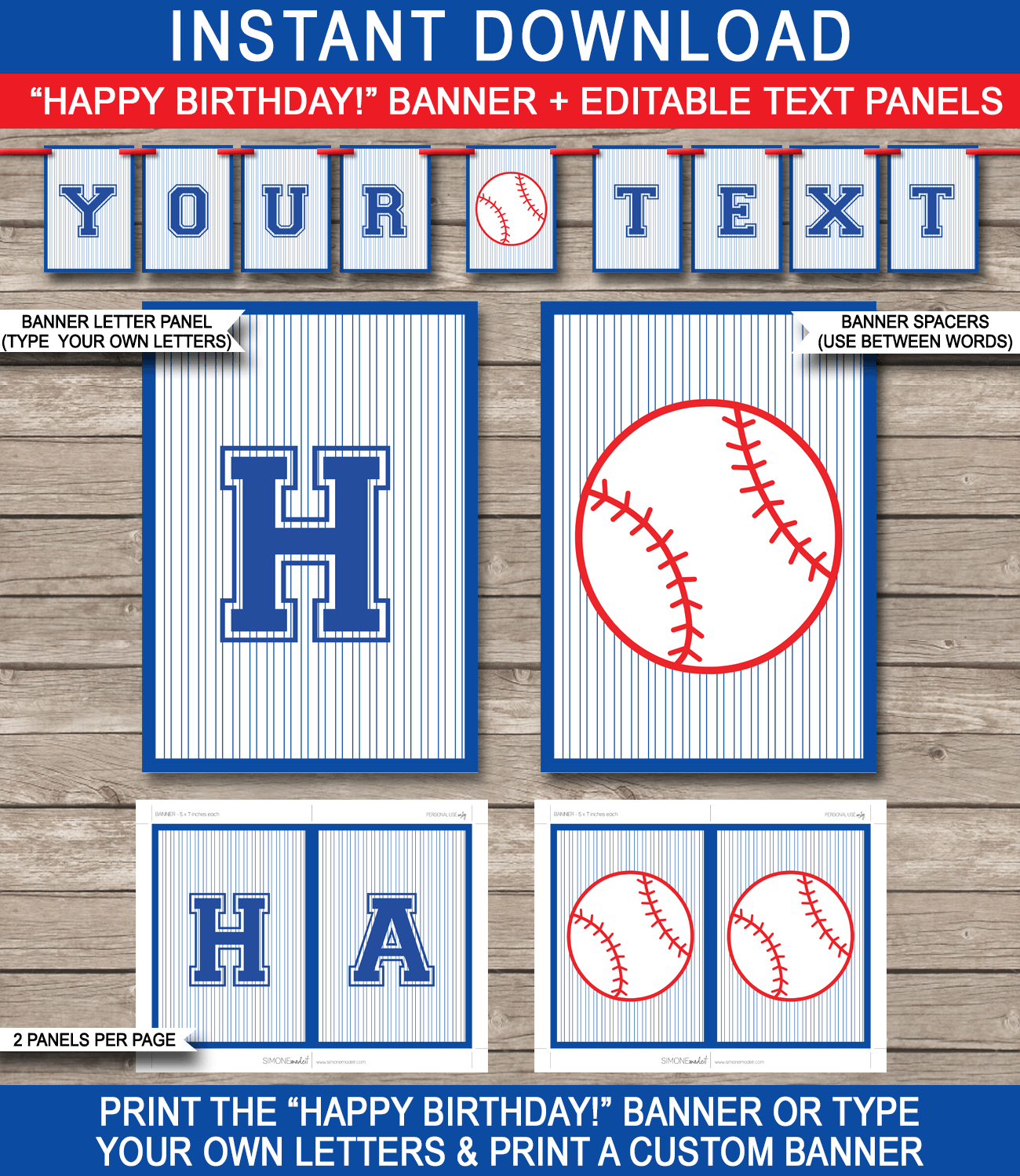 Free Printable Baseball Happy Birthday Sign