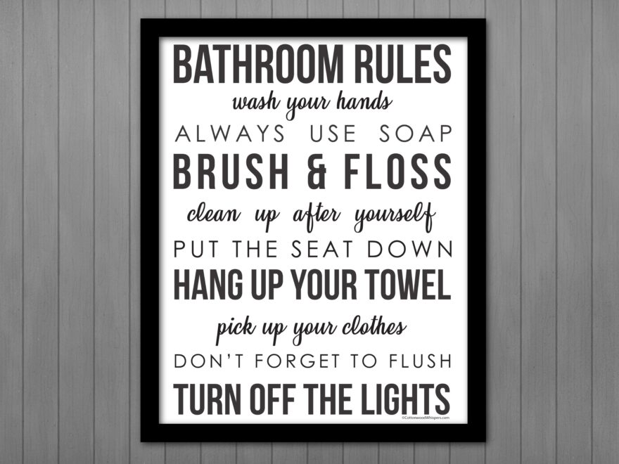 Bathroom Rules Sign Printable