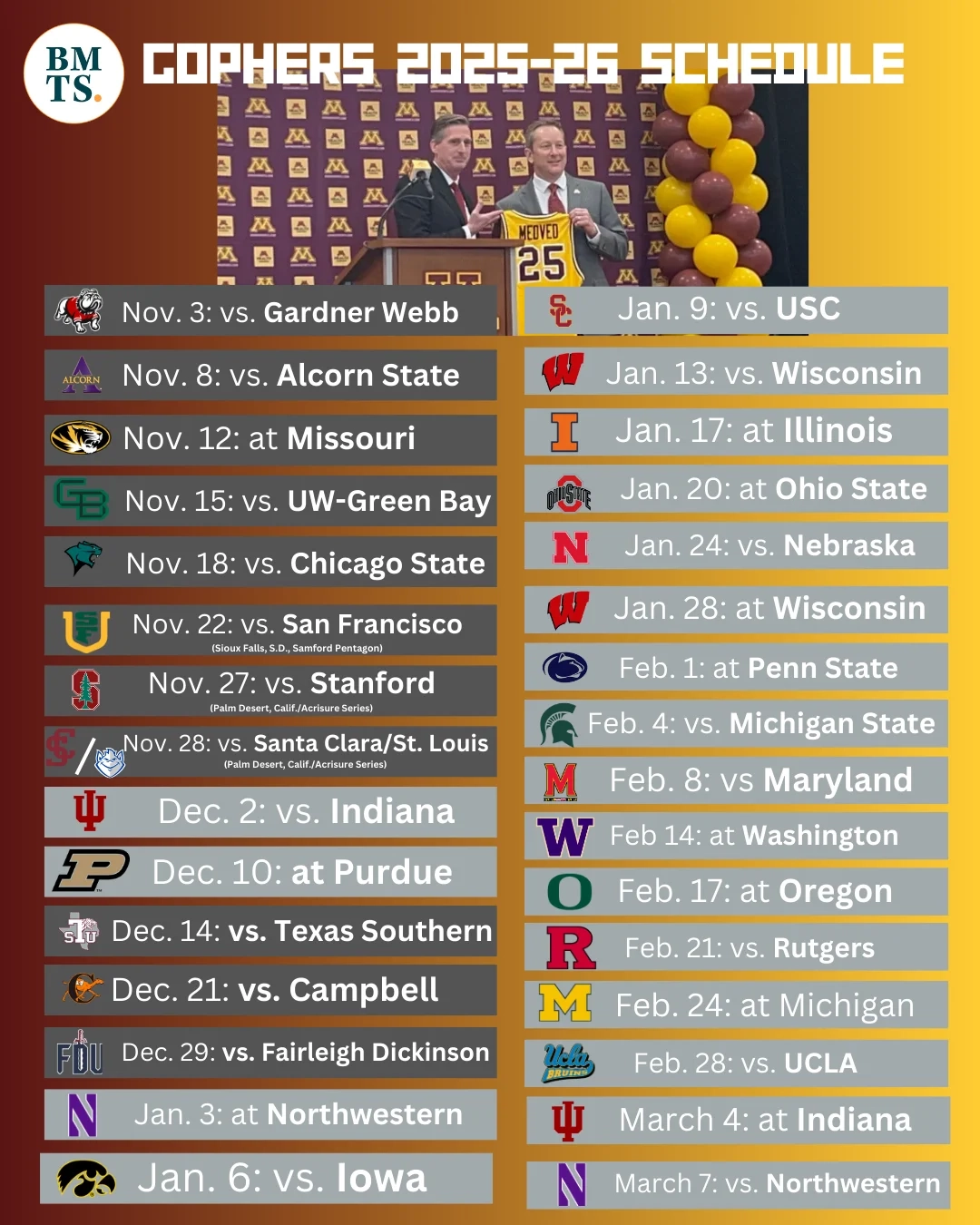 University Of Minnesota Football Schedule Printable