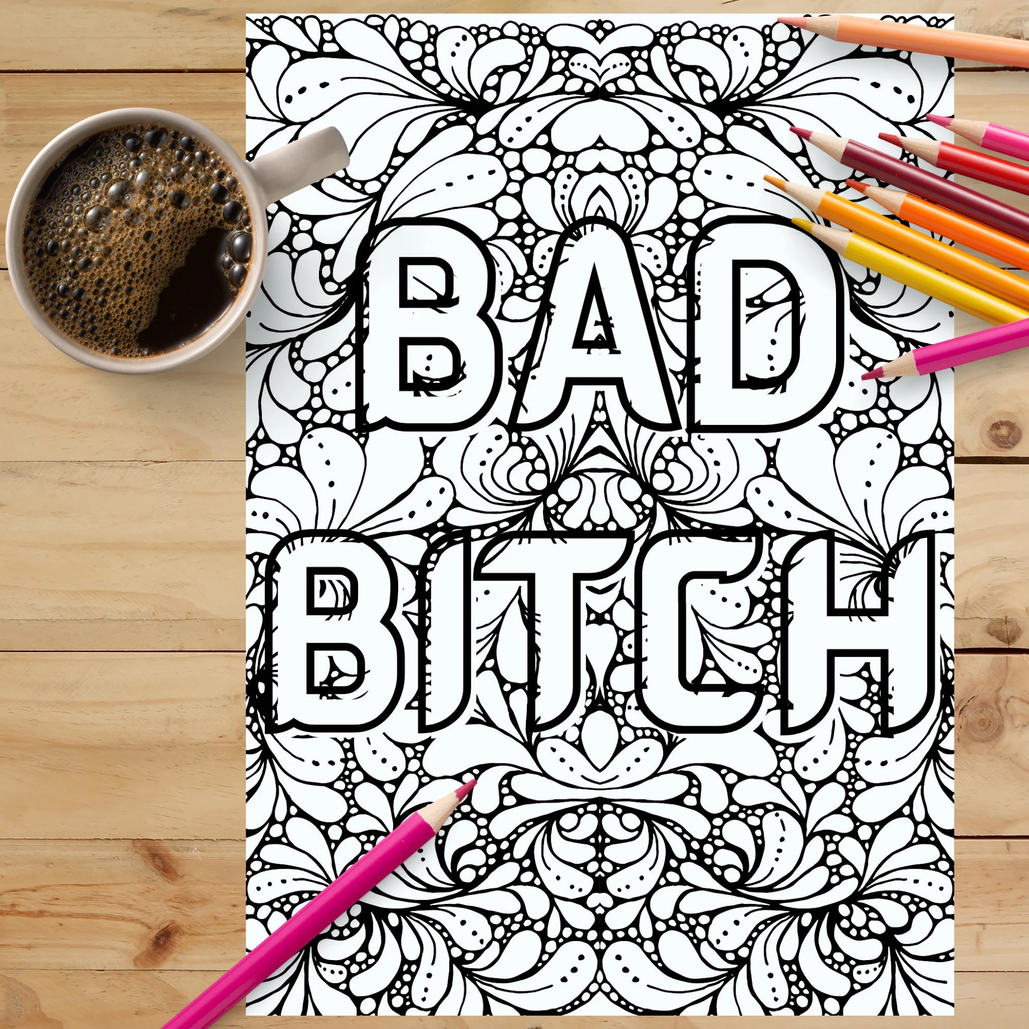 Bitch Colouring Page Etsy Norway