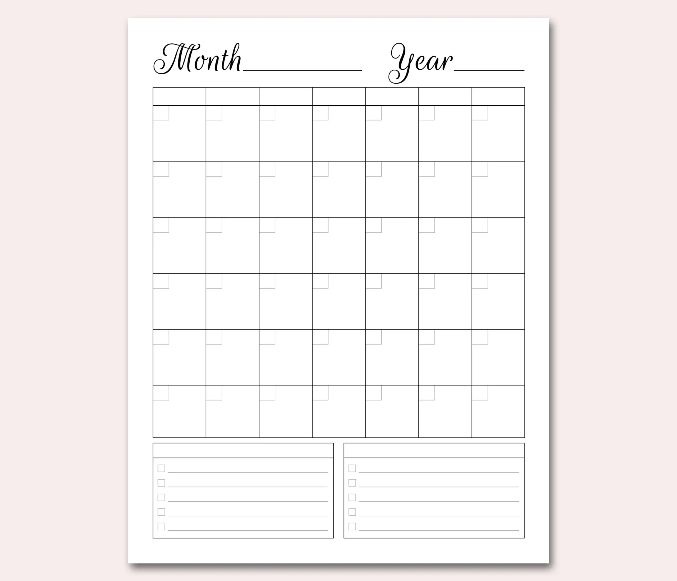 Printable Calendar With List Printable Calendar With List