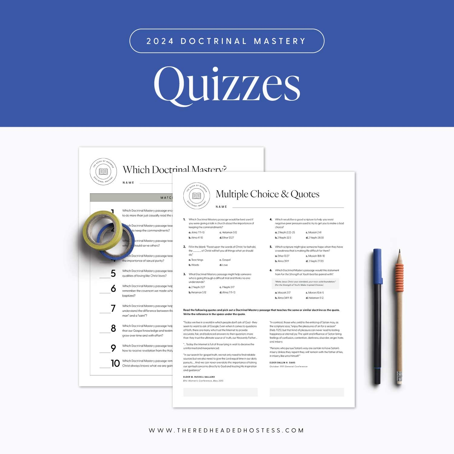 Book Of Mormon Doctrinal Mastery Quizzes The Red Headed Hostess