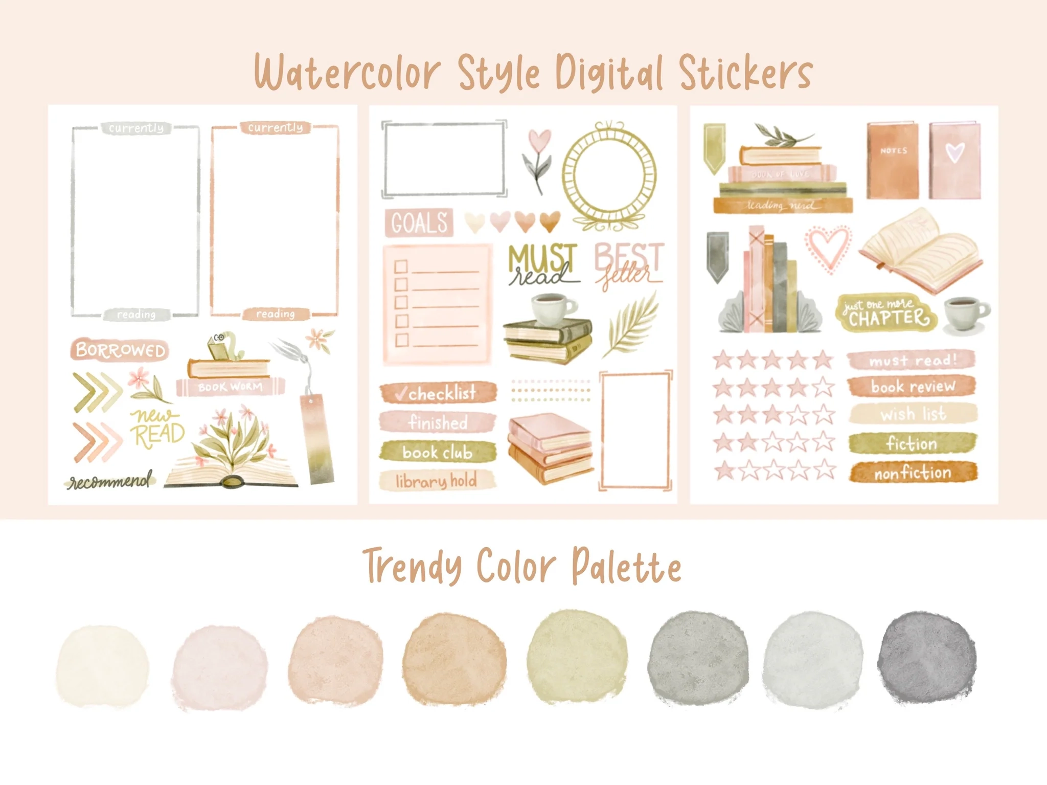 Watercolor Boho Planner Stickers Free Printable Watercolor Boho Planner Stickers Free Printable