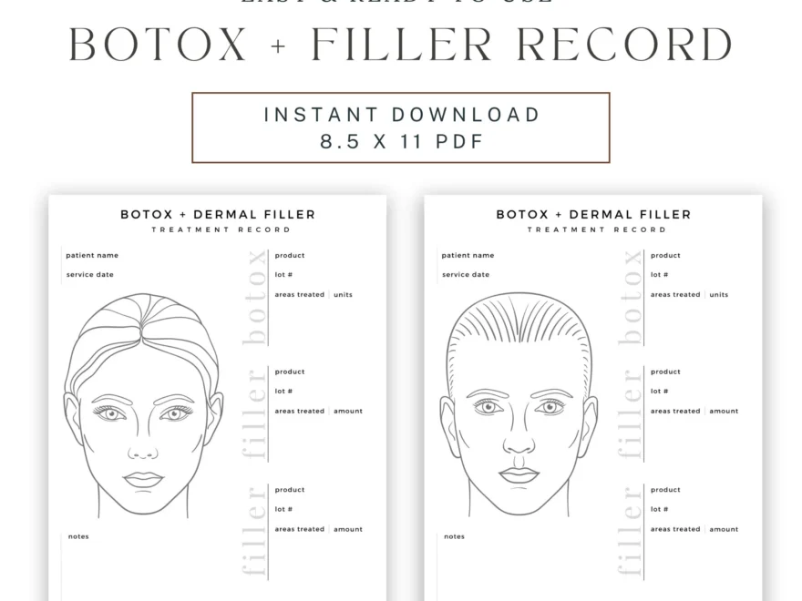 BOTOX Dermal Filler Treatment Record Patient Record BOTOX Dermal Filler Nurse Injector Injectables Form Instant Digital Download Etsy Israel