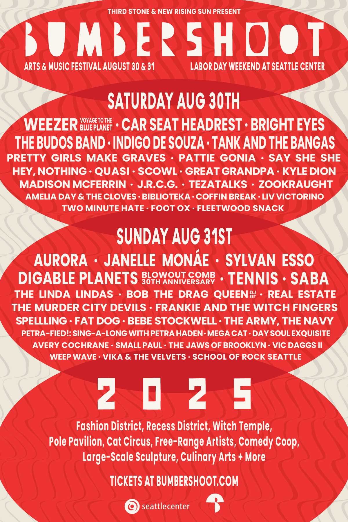 Bumbershoot 2026 Printable Schedule