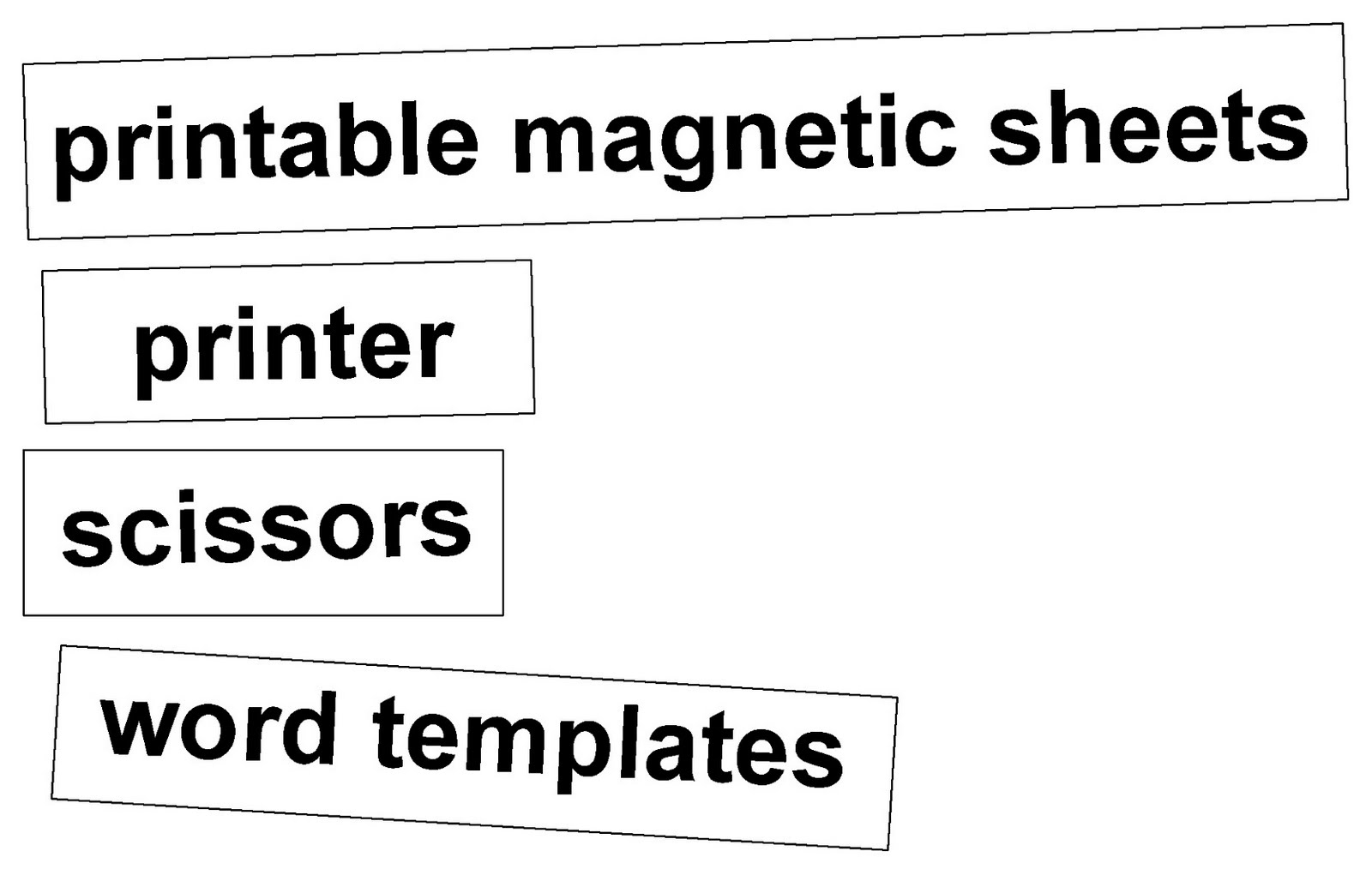 Printable Poetry Word Magnet Word List