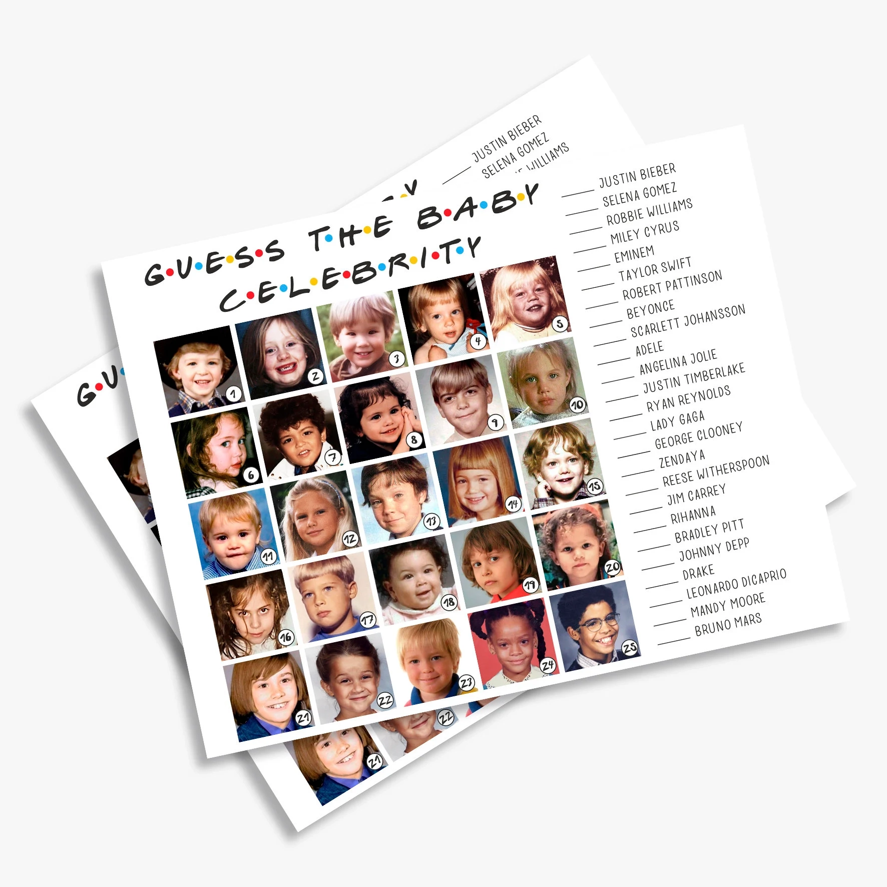 Celebrity Baby Pictures Quiz Printable Celebrity Baby Pictures Quiz Printable