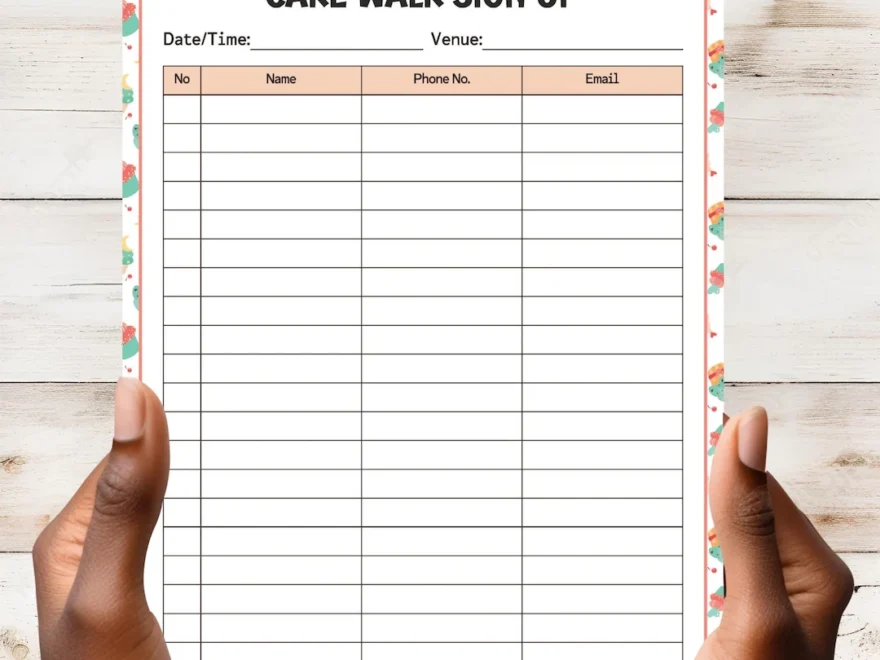 Cake Walk Sign Up Sheet Template Community Event Fundraising Ideas Holiday Party Games Etsy