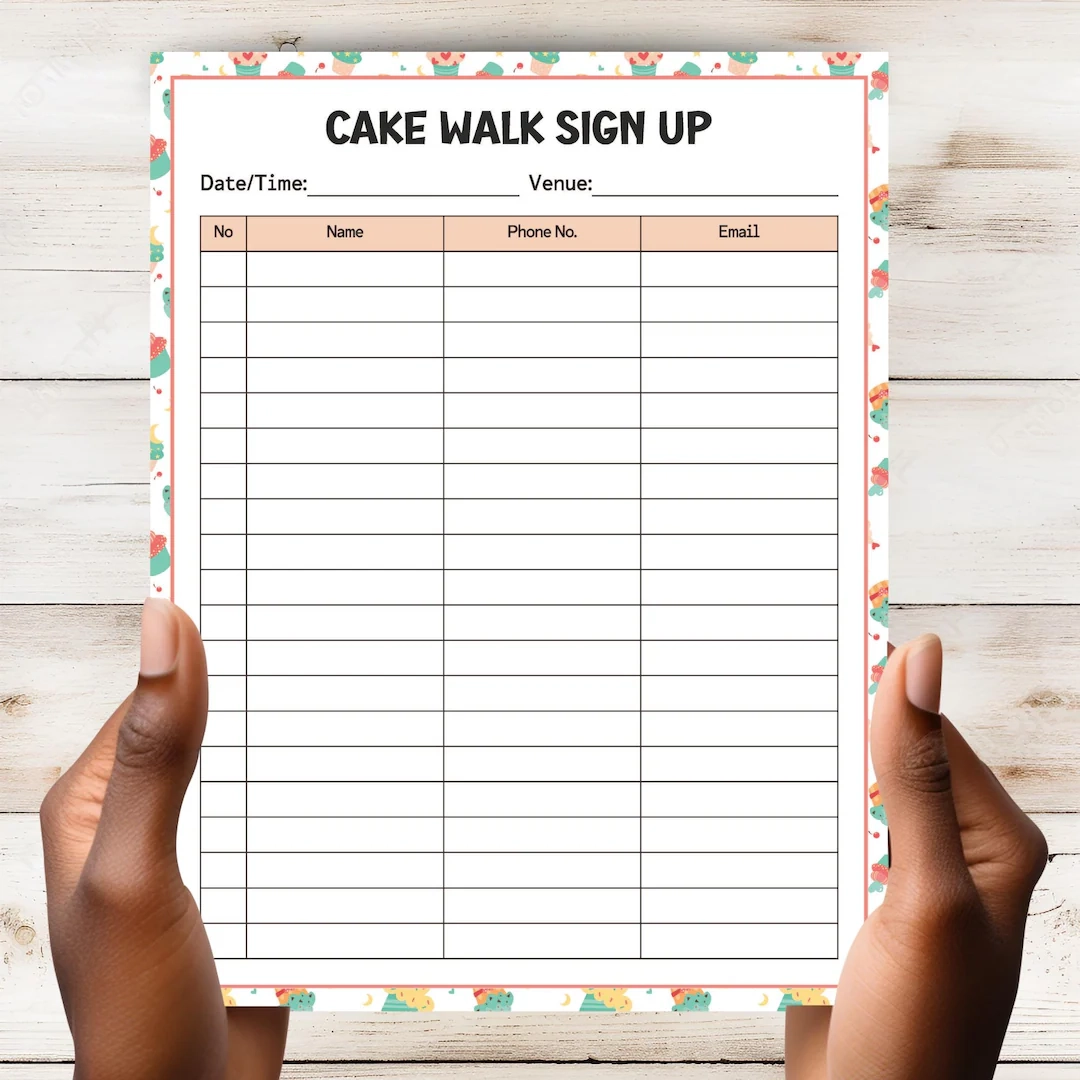 Cake Walk Sign Up Sheet Template Community Event Fundraising Ideas Holiday Party Games Etsy Cake Walk Sign Up Sheet Template Community Event Fundraising Ideas Holiday Party Games Etsy