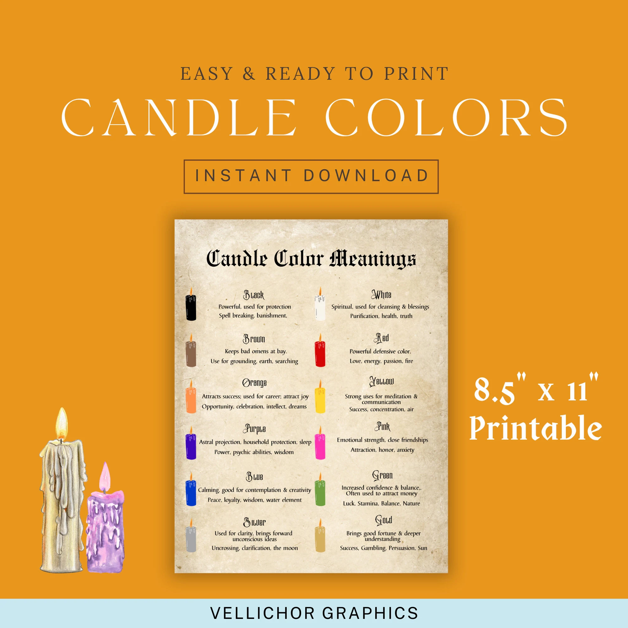 Printable Candle Color Meaning Chart Printable Candle Color Meaning Chart
