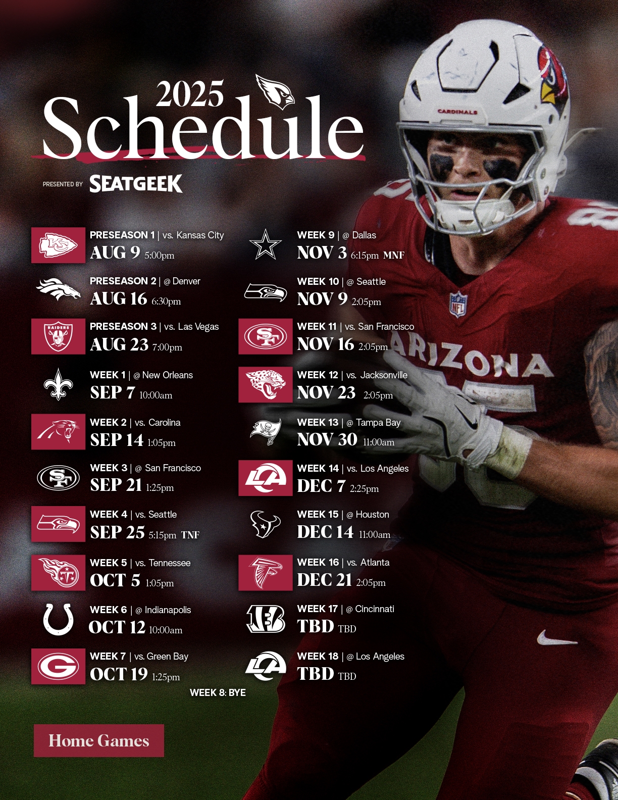 Cardinals 2025 Schedule I Arizona Cardinals AZCardinals Cardinals 2025 Schedule I Arizona Cardinals AZCardinals