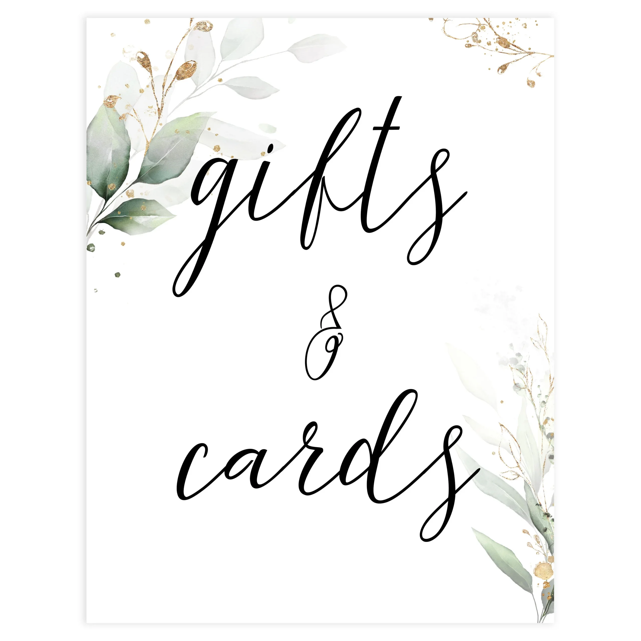 Gifts And Cards Sign Printable
