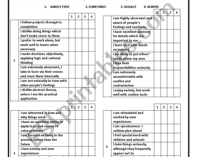 Careers And Personality Quiz ESL Worksheet By Cris03glu Worksheets Library