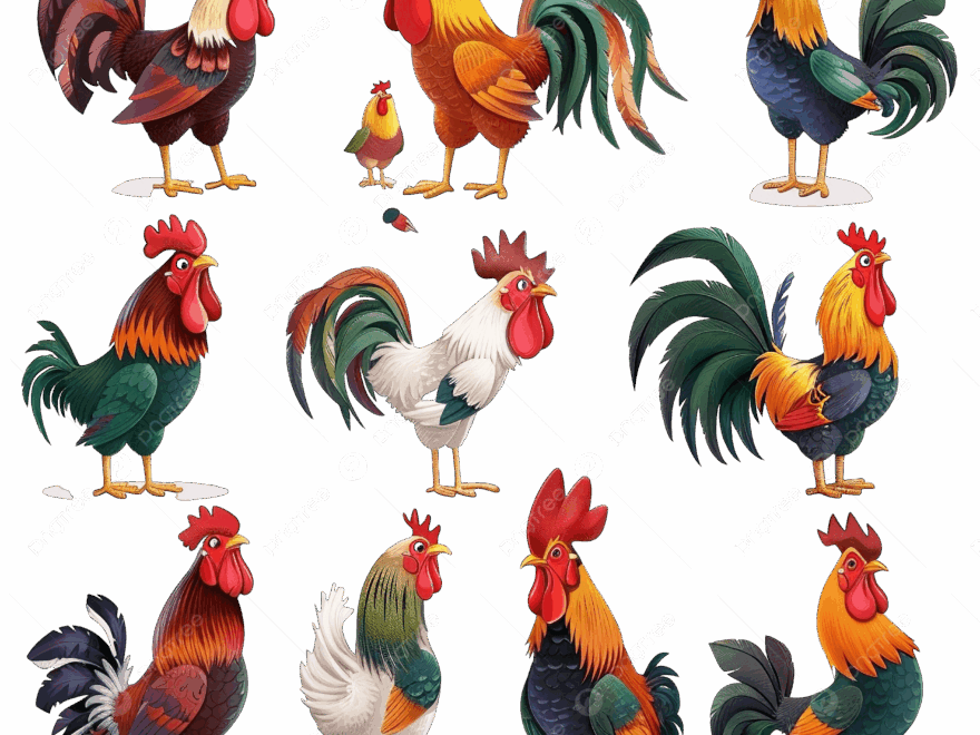 Cartoon Roosters Farm Birds Animal Characters Group Farm Clipart Cartoon Clipart Animal Clipart PNG Transparent Image And Clipart For Free Download