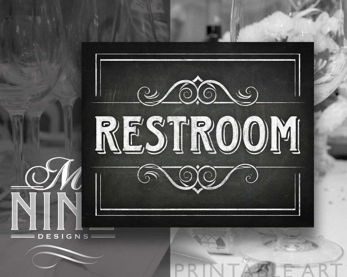 Printable Chalkboard Bathroom Signs Printable Chalkboard Bathroom Signs