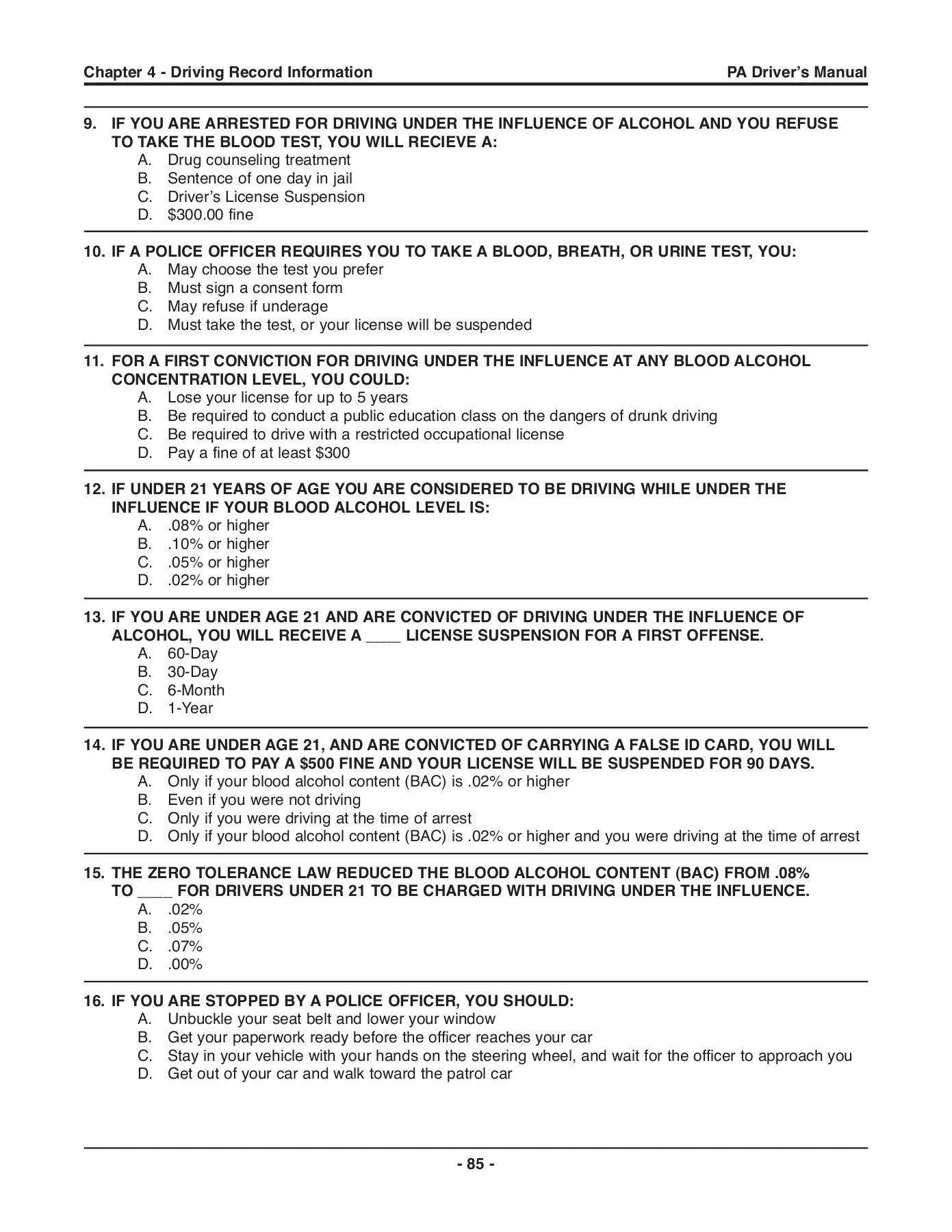 Pa Permit Test Study Guide Printable Pa Permit Test Study Guide Printable