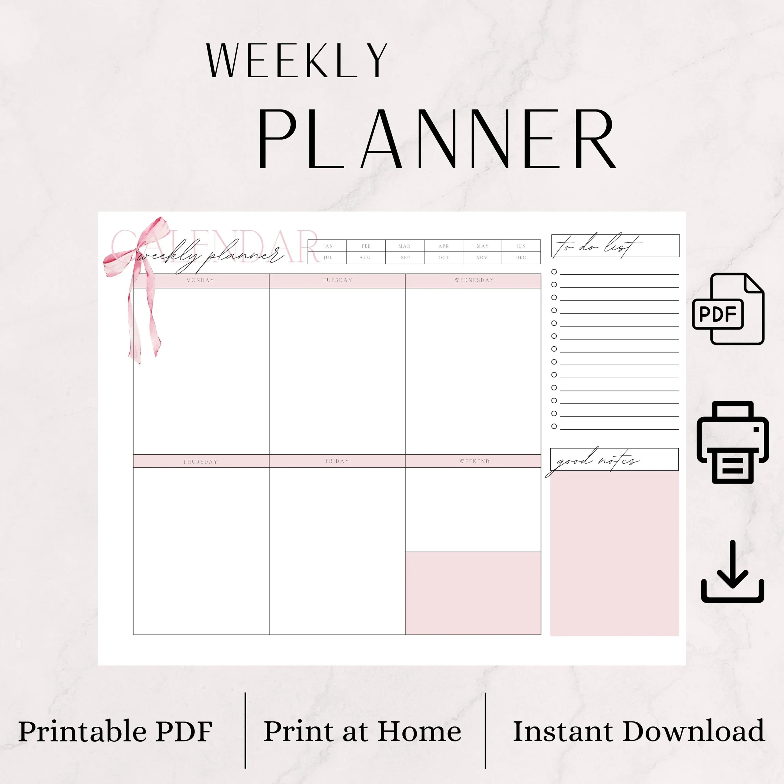 Bow Planner Printable Free Bow Planner Printable Free