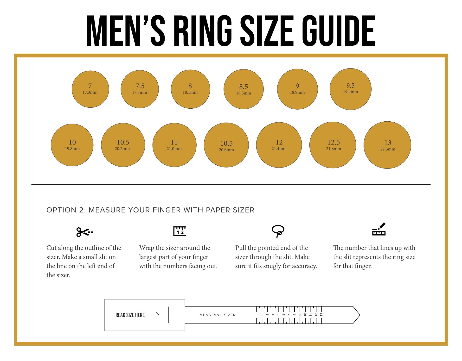 Mens Printable Ring Size Chart Mens Printable Ring Size Chart