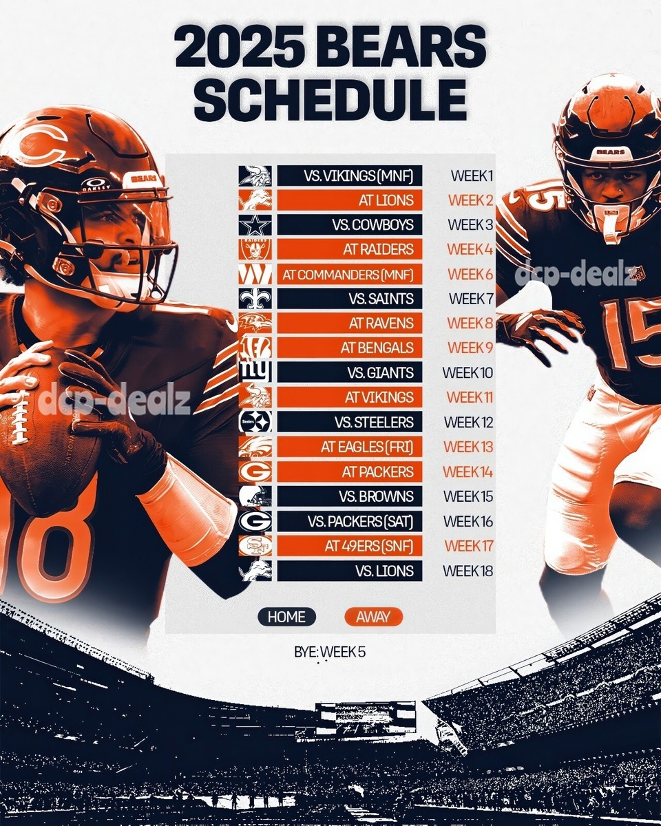 Bears Regular Season Schedule 2026 Printable
