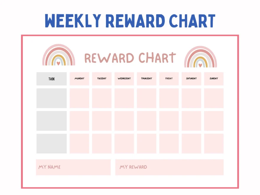 Chore Chart For Kids Printable Daily Weekly Reward Chart For Kids Behavior Chart Reward Chart Etsy Norway