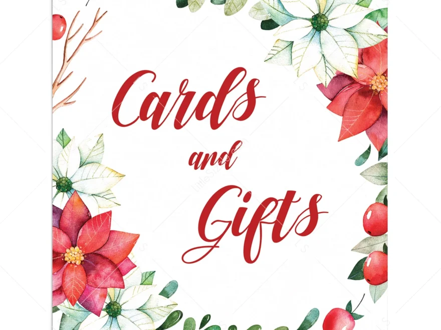 Christmas Gift Table Sign Printable Christmas Party Decorations LittleSizzle