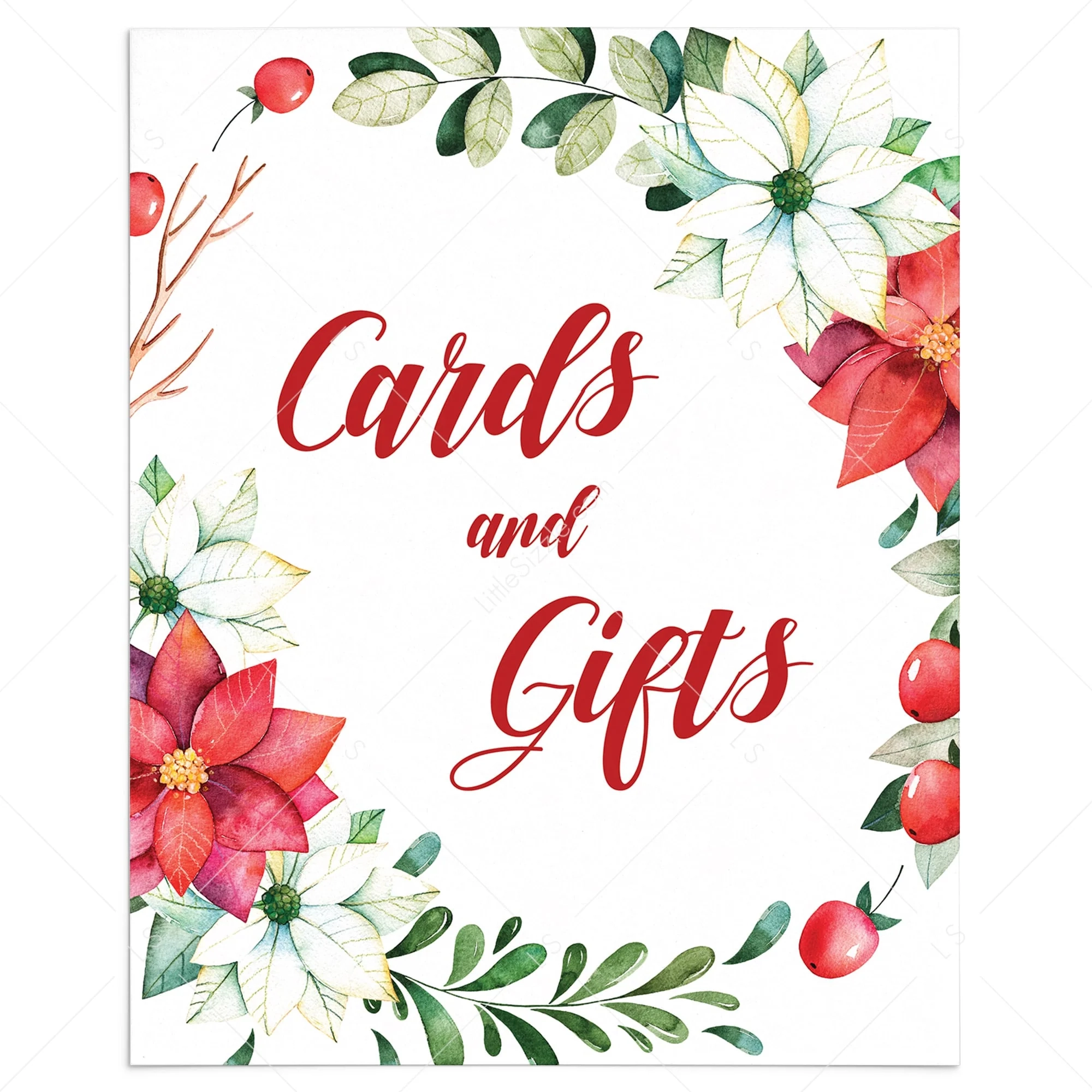 Christmas Gift Table Sign Printable Christmas Party Decorations LittleSizzle