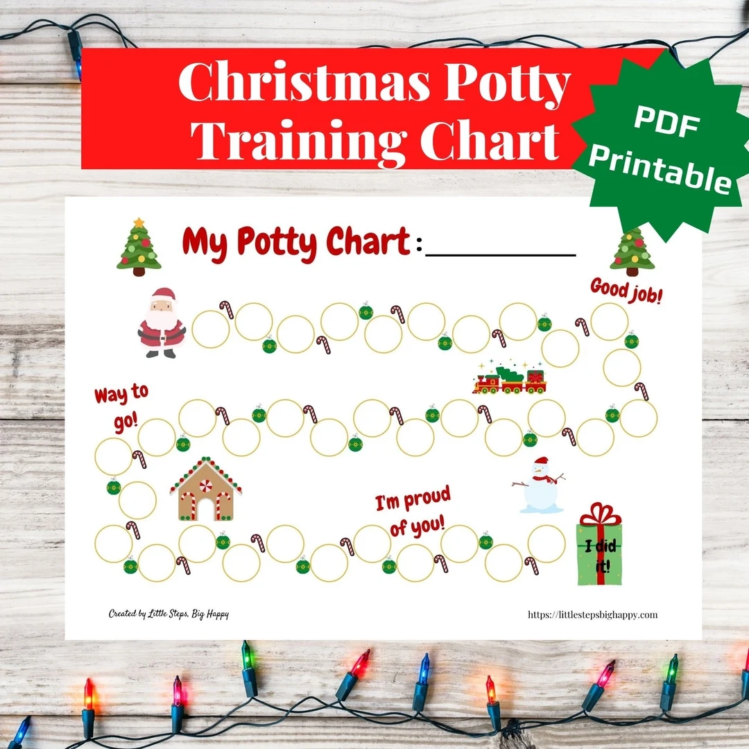 Christmas Potty Training Sticker Chart Toddler Reward digital Download Etsy