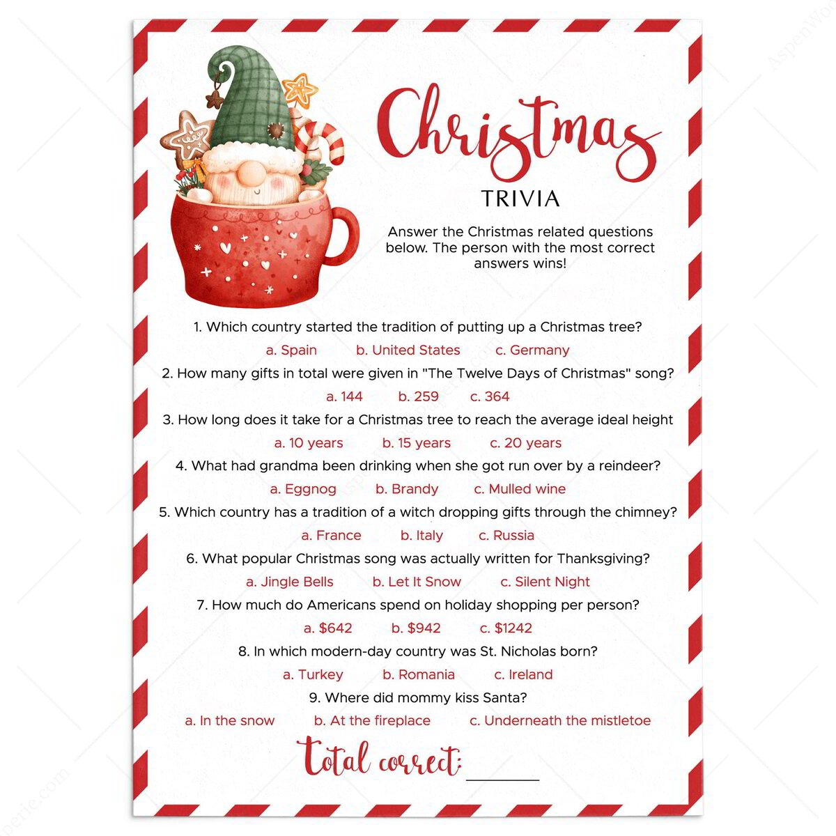 Christmas Trivia Quiz And Answers Printable Christmas Trivia Quiz And Answers Printable