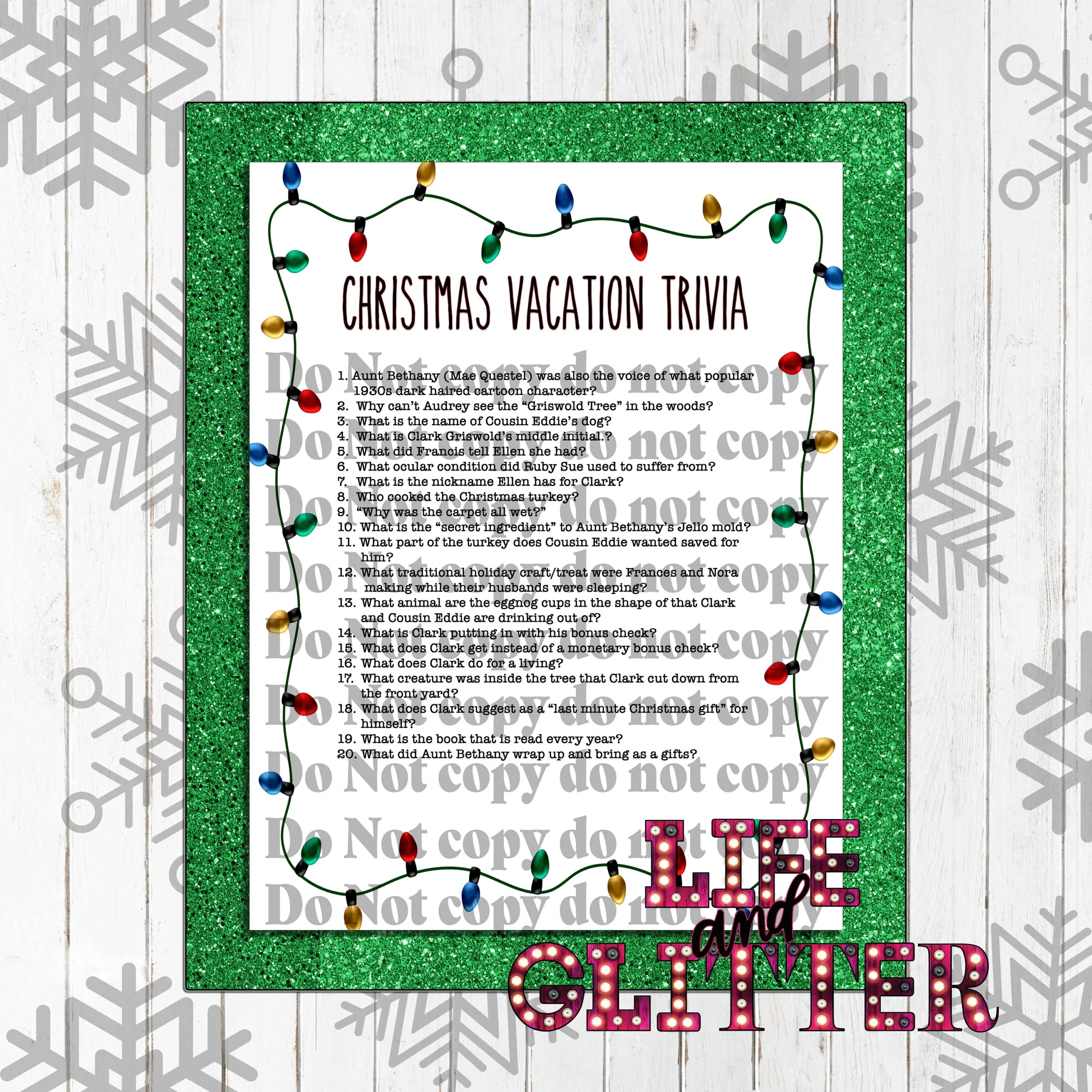 National Lampoons Christmas Vacation Printable Quiz National Lampoons Christmas Vacation Printable Quiz