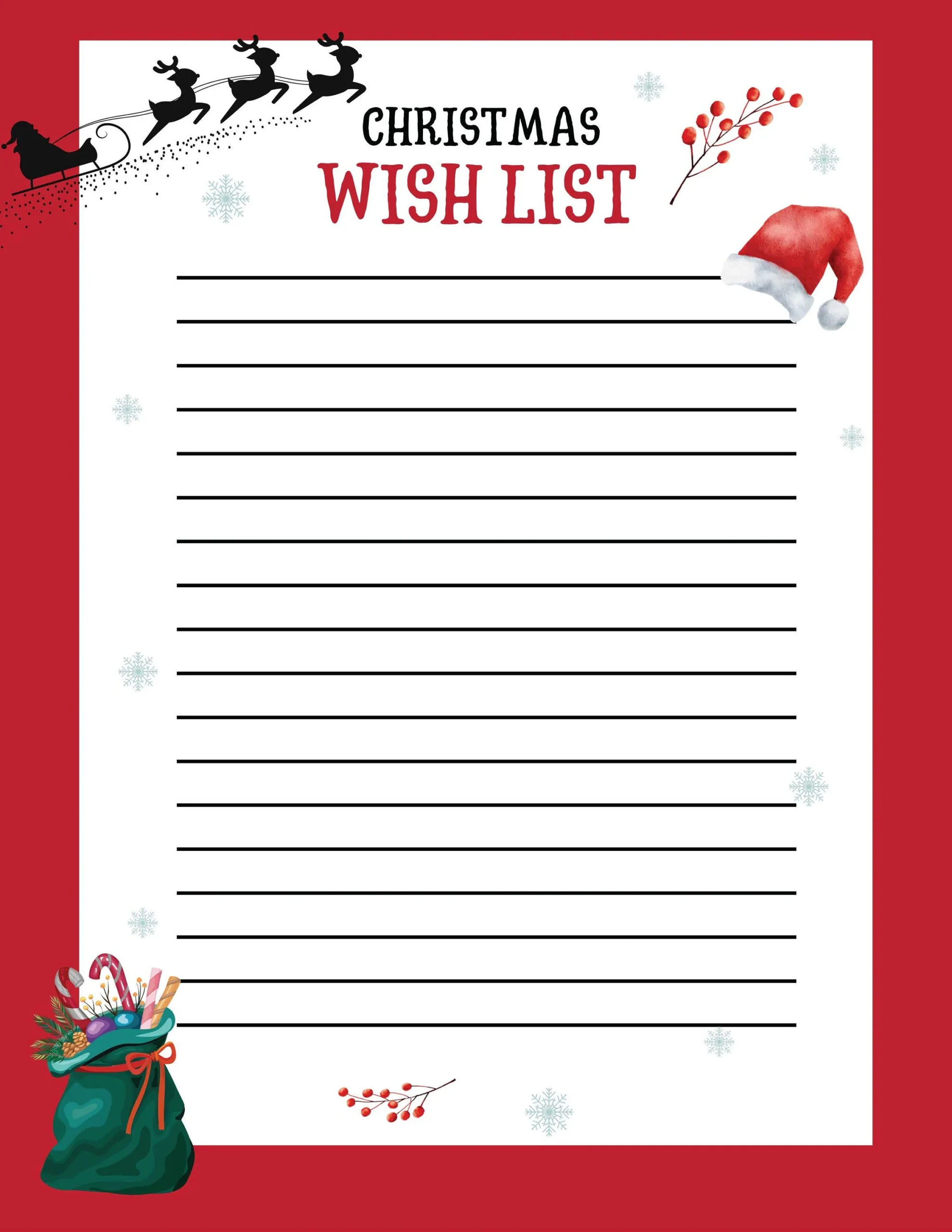 Christmas Wish List Printable