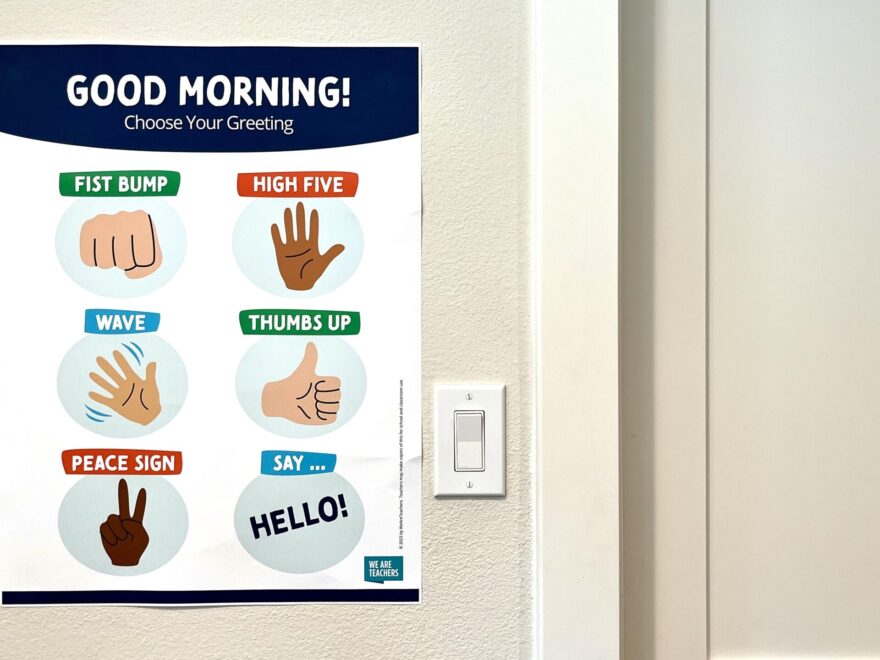 Classroom Greeting Sign Free Printable Poster For The Classroom