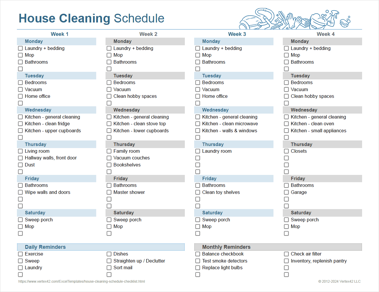 Cleaning Schedule Template Printable House Cleaning Checklist Cleaning Schedule Template Printable House Cleaning Checklist
