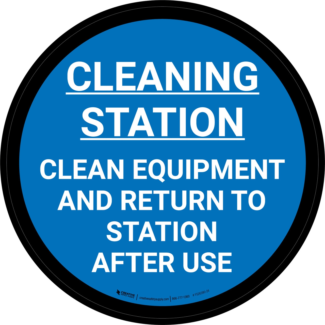 Cleaning Station Clean Equipment And Return Circular Floor Sign