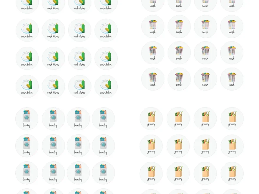 Cleaning Stickers For Planner Printable