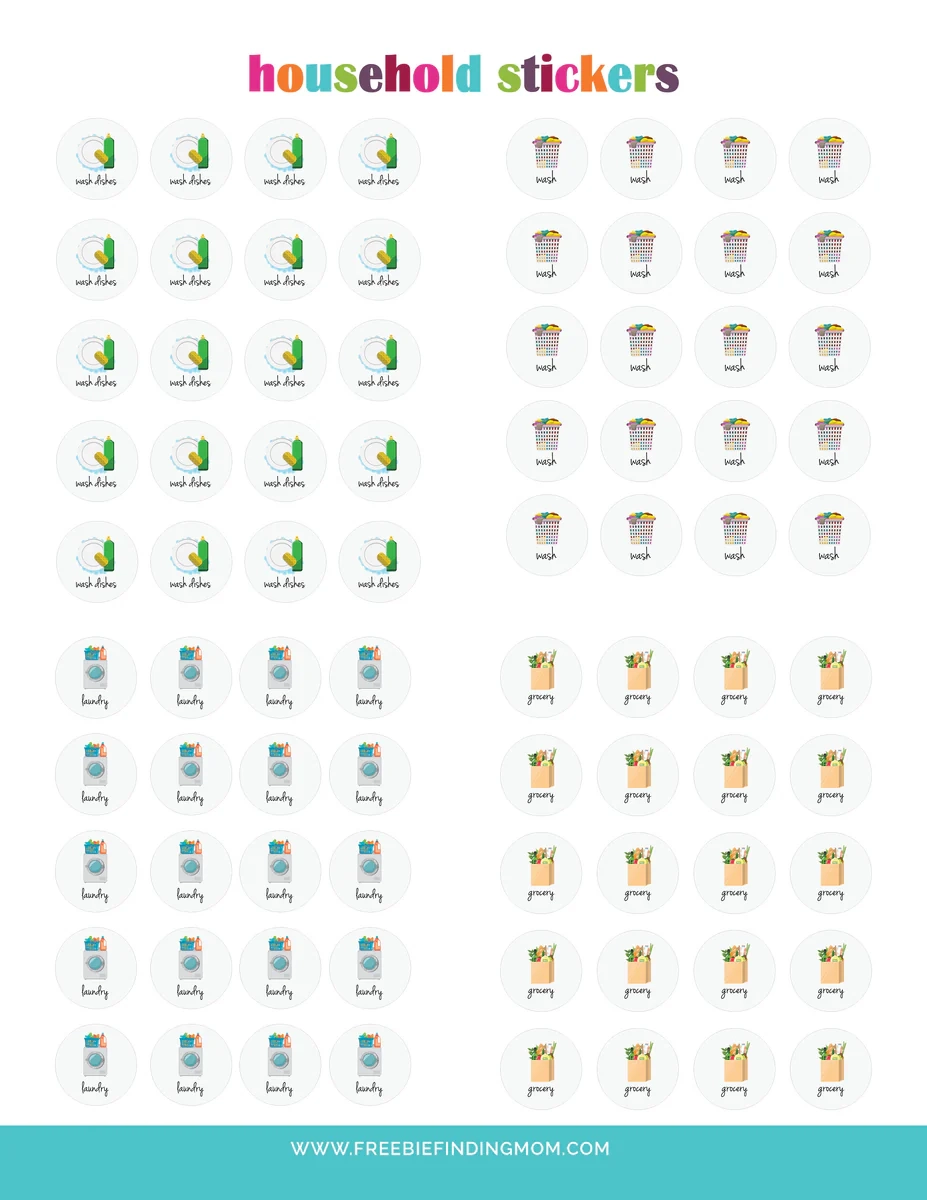 Cleaning Stickers For Planner Printable Cleaning Stickers For Planner Printable