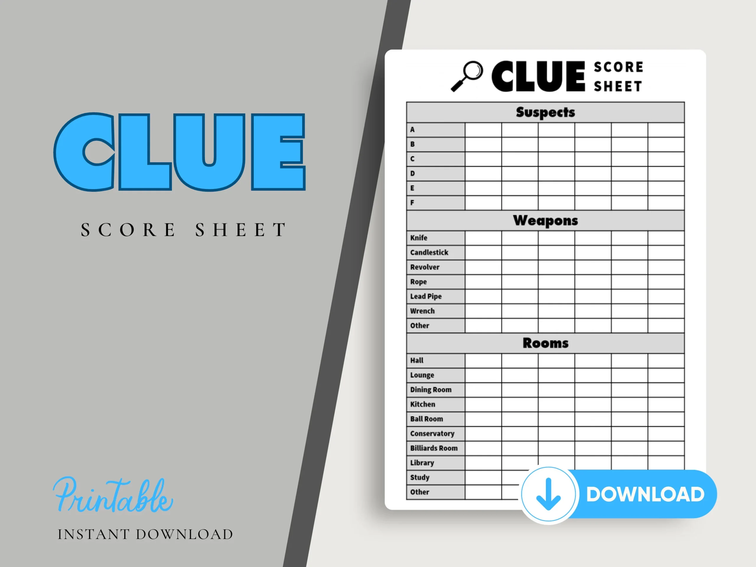 Clue Score Sheets Printable Clue Score Sheets Printable