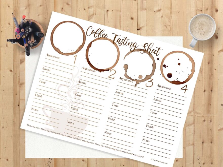 Coffee Tasting Party Downloable Printable Cafe Place Mat Sheet Etsy