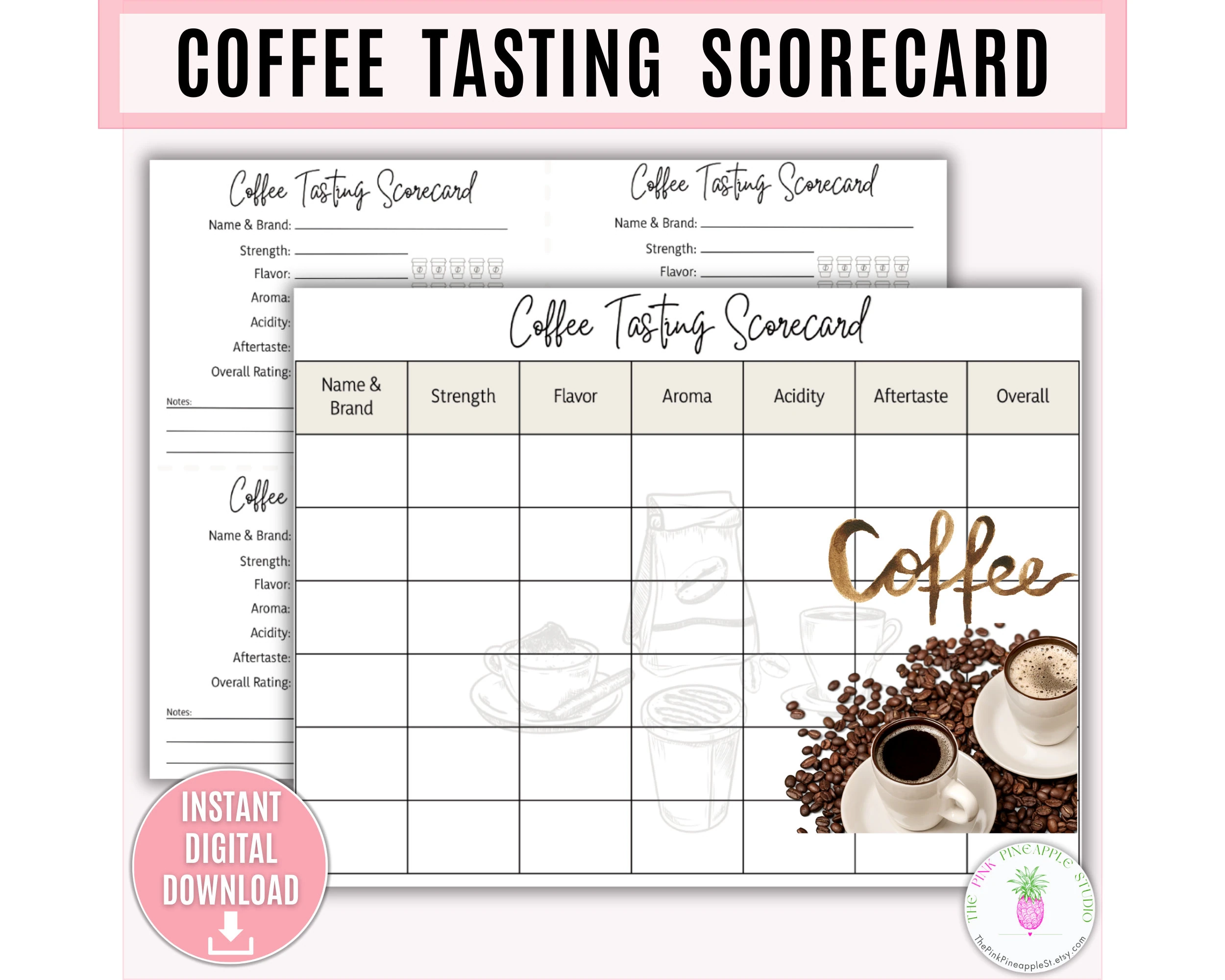 Printable Coffee Tasting Sheet Printable Coffee Tasting Sheet