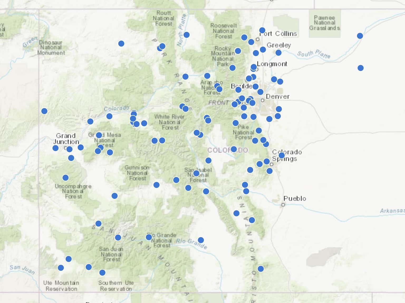 Colorado Repeater General Locations And Information By Jdixon1121 MapHub Colorado Repeater General Locations And Information By Jdixon1121 MapHub