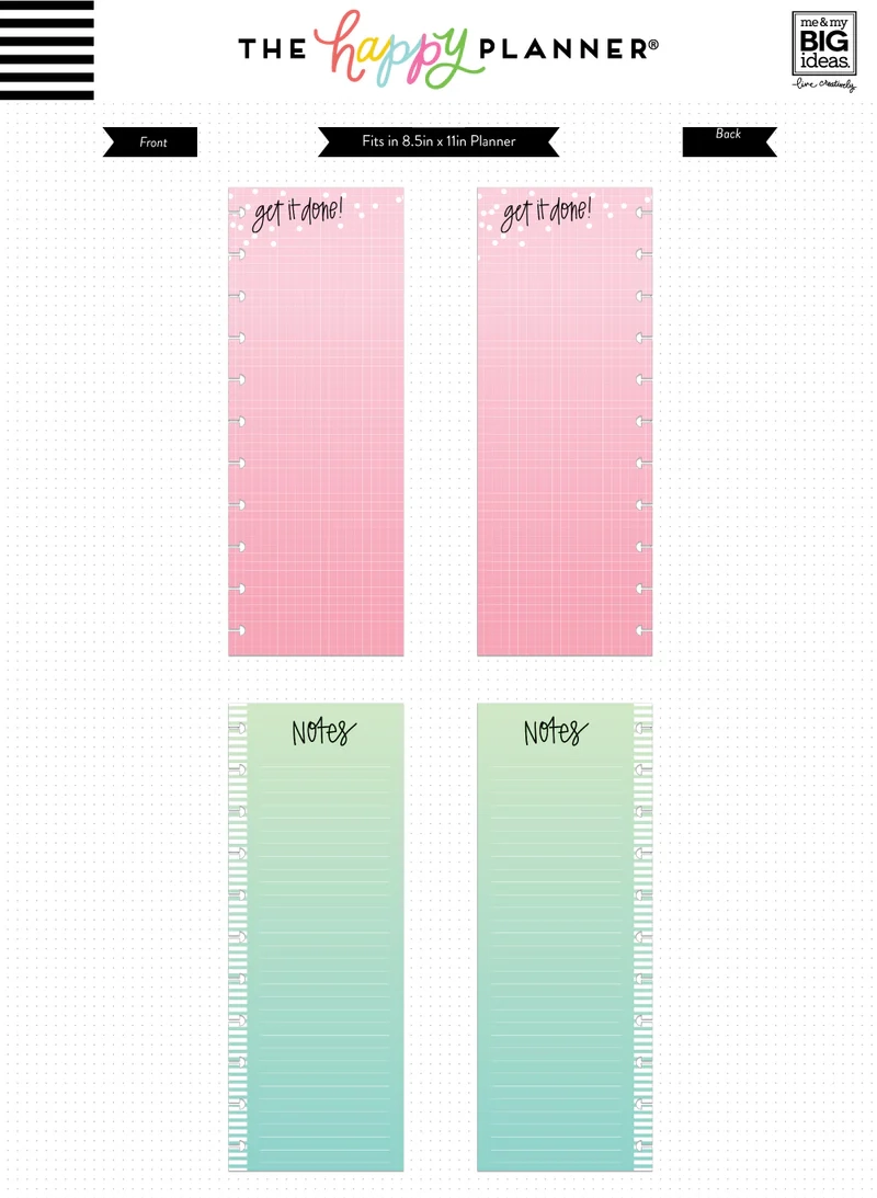 Colored Paper Half Sheet BIG Happy Planner Colored Paper Half Sheet BIG Happy Planner