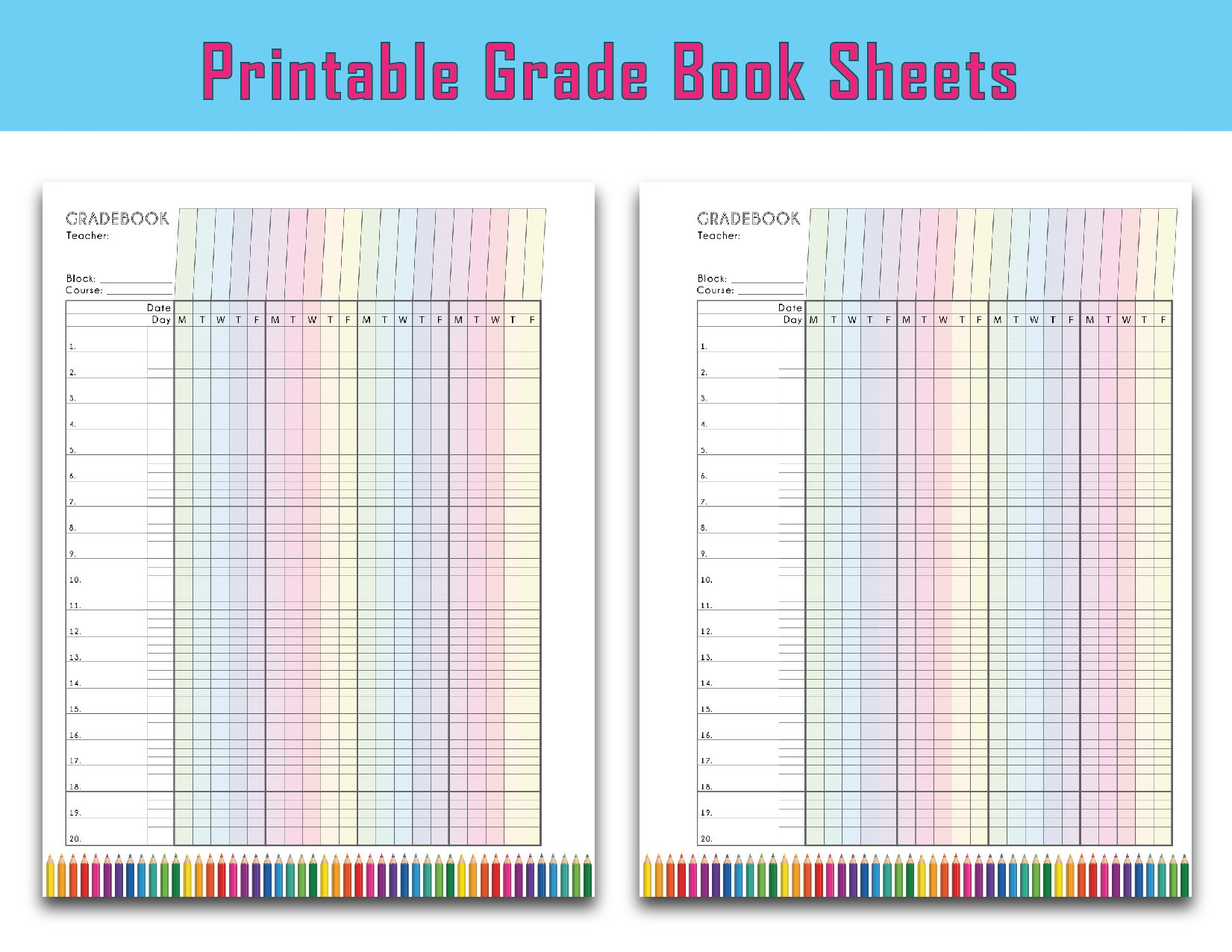 Printable Easy Grader Chart