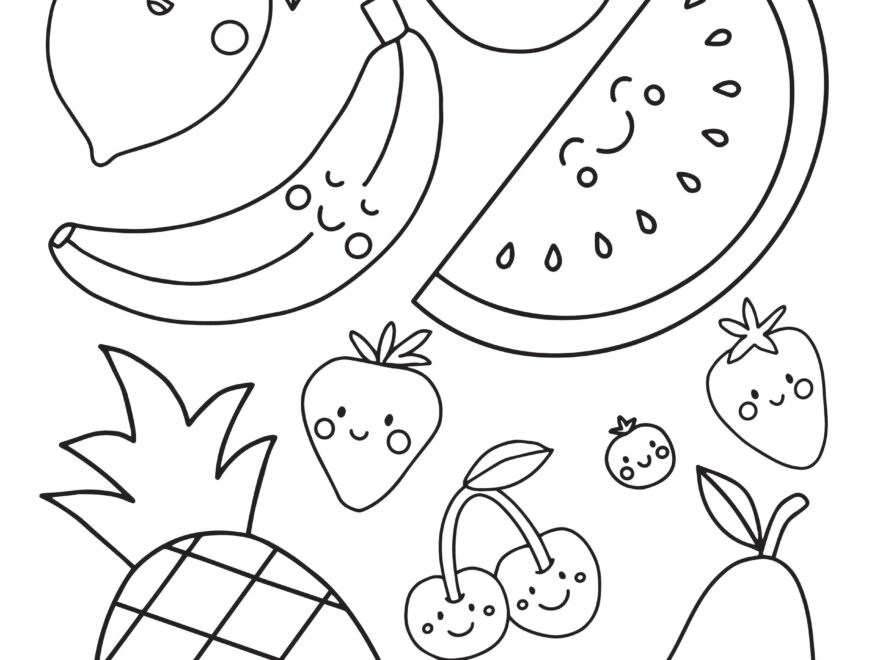 Coloring For Kids Happy Fruits Printables Free Coloring Pages Learning Worksheets HP Official Site